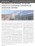 Cover page: Addressing the Epidemic of Sexual Assault in California's Immigrant Detention Centers