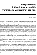 Cover page: Bilingual Humor, Authentic Aunties, and the Transnational Vernacular at Gezi Park
