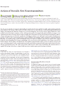 Cover page: Actions of Steroids: New Neurotransmitters