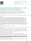 Cover page: Amygdala activity to angry and fearful faces relates to bullying and victimization in adolescents