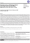 Cover page: The Association of Pathology Chairs’ Pathology Leadership Academy: Experience From the First 2 Years