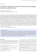 Cover page: Orientation Tuning of Correlated Activity in the Developing Lateral Geniculate Nucleus