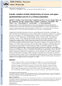 Cover page: Genetic variation at 8q24, family history of cancer, and upper gastrointestinal cancers in a Chinese population