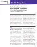 Cover page: The Federal Poverty Level Does Not Meet Data Needs of the California Legislature