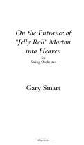 Cover page: On the Entrance of "Jelly Roll" Morton Into Heaven