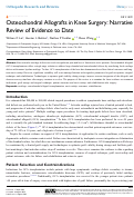 Cover page: Osteochondral Allografts in Knee Surgery: Narrative Review of Evidence to Date