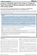 Cover page: Analysis of Multiply Spliced Transcripts in Lymphoid Tissue Reservoirs of Rhesus Macaques Infected with RT-SHIV during HAART