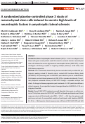 Cover page: A randomized placebo‐controlled phase 3 study of mesenchymal stem cells induced to secrete high levels of neurotrophic factors in amyotrophic lateral sclerosis