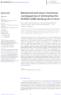 Cover page: Behavioral and neuro-functional consequences of eliminating the KCNQ3 GABA binding site in mice