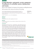 Cover page: Comprehensive systematic review summary: Treatment of cerebellar motor dysfunction and ataxia: Report of the Guideline Development, Dissemination, and Implementation Subcommittee of the American Academy of Neurology.