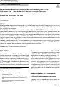 Cover page: Models to Predict Development or Recurence of Hepatocellular Carcinoma (HCC) in Patients with Advanced Hepatic Fibrosis.