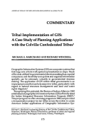 Cover page: Tribal Implementation of GIS: A Case Study of Planning Applications with the Colville Confederated Tribes