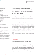 Cover page: Metabolic and senescence characteristics associated with the immune microenvironment in ovarian cancer.