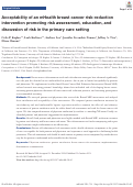 Cover page: Acceptability of an mHealth breast cancer risk-reduction intervention promoting risk assessment, education, and discussion of risk in the primary care setting.