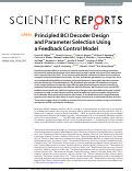 Cover page: Principled BCI Decoder Design and Parameter Selection Using a Feedback Control Model.