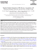 Cover page: Random Number Generation in HIV Disease: Associations with Neuropsychological Functions and Activities of Daily Living