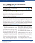 Cover page: Role of pulsatility on particle dispersion in expiratory flows.