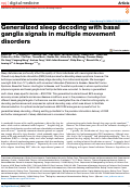 Cover page: Generalized sleep decoding with basal ganglia signals in multiple movement disorders.