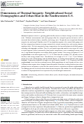 Cover page: Dimensions of Thermal Inequity: Neighborhood Social Demographics and Urban Heat in the Southwestern U.S.