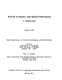 Cover page: Fractal Geometry and Spatial Phenomena: A Bibliography (91-1)