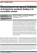 Cover page: Structural basis for the allosteric modulation of rhodopsin by nanobody binding to its extracellular domain.