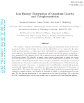 Cover page: Low energy description of quantum gravity and complementarity