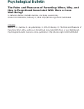 Cover page: The Pains and Pleasures of Parenting: When, Why, and How Is Parenthood Associated With More or Less Well-Being?