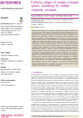 Cover page: Predicting collapse of complex ecological systems: quantifying the stability–complexity continuum