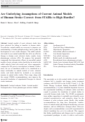 Cover page: Are Underlying Assumptions of Current Animal Models of Human Stroke Correct: from STAIRs to High Hurdles?