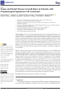 Cover page: Tumor and Nodal Disease Growth Rates in Patients with Oropharyngeal Squamous Cell Carcinoma