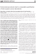 Cover page: Harmonized procedures lead to comparable quantification of total oxylipins across laboratories