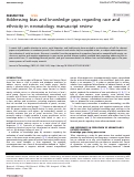 Cover page: Addressing bias and knowledge gaps regarding race and ethnicity in neonatology manuscript review