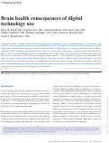 Cover page: Brain health consequences of digital technology use