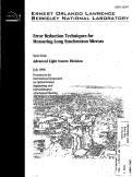 Cover page: Error Reduction Techniques for Measuring Long Synchrotron Mirrors