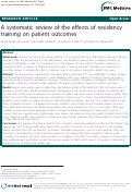 Cover page: A systematic review of the effects of residency training on patient outcomes