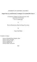 Cover page: Support Recovery and Dictionary Learning for Uncorrelated EEG Sources