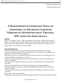 Cover page: A Randomized Controlled Trial of Lisinopril to Decrease Lymphoid Fibrosis in Antiretroviral-Treated, HIV-infected Individuals