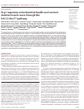 Cover page of Drp1 regulates mitochondrial health and controls skeletal muscle mass through the Erk1/2-Nur77 pathway