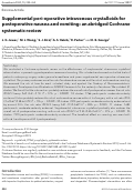 Cover page: Supplemental peri‐operative intravenous crystalloids for postoperative nausea and vomiting: an abridged Cochrane systematic review
