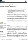 Cover page: Lithium Metal Battery Quality Control via Transformer-CNN Segmentation.