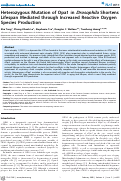 Cover page: Heterozygous Mutation of Opa1 in Drosophila Shortens Lifespan Mediated through Increased Reactive Oxygen Species Production