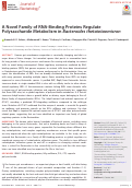 Cover page: A Novel Family of RNA-Binding Proteins Regulate Polysaccharide Metabolism in Bacteroides thetaiotaomicron.