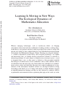 Cover page: Learning Is Moving in New Ways: The Ecological Dynamics of Mathematics Education