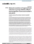 Cover page: Network evolution of regional brain volumes in young children reflects neurocognitive scores and mother's education.