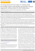 Cover page: An Interprofessional Curriculum on Antimicrobial Stewardship Improves Knowledge and Attitudes Toward Appropriate Antimicrobial Use and Collaboration