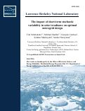 Cover page: The impact of short-term stochastic variability in solar irradiance on optimal microgrid design: