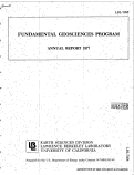Cover page: FUNDAMENTAL GEOSCIENCES PROGRAM. ANNUAL REPORT 1977