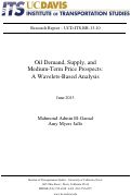 Cover page: Oil Demand, Supply, andMedium-Term Price Prospects:A Wavelets-Based Analysis