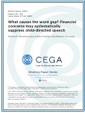 Cover page: What causes the word gap? Financial concerns may systematically suppress child-directed speech