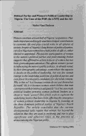 Cover page: Poliitical Parties and Women's Political Leadership in Nigeria: The Case of the PDFD, the ANPP, and the AD